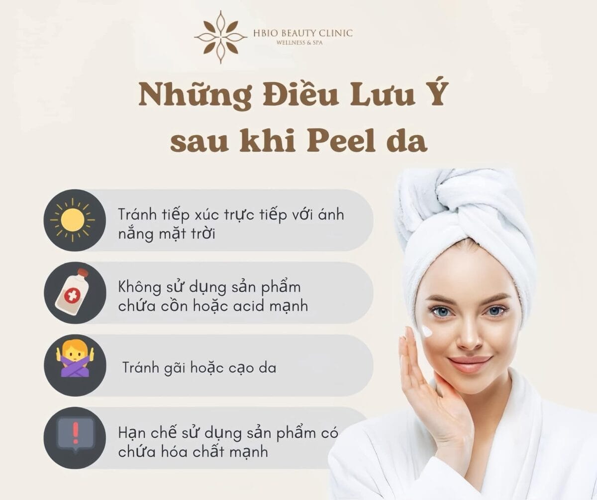 Những điều cần lưu ý sau khi peel da