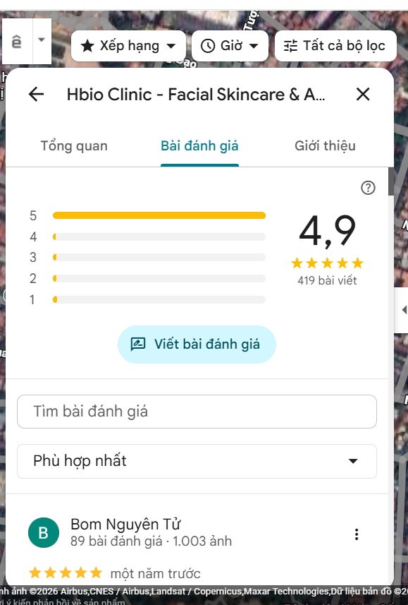 Đánh giá tích cực từ khách hàng trên Google Maps