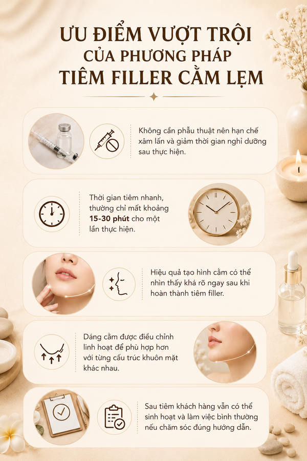 Ưu điểm vượt trội của phương pháp tiêm filler cằm lẹm