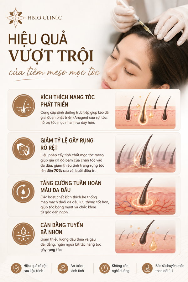 Hiệu quả vượt trội của tiêm meso mọc tóc