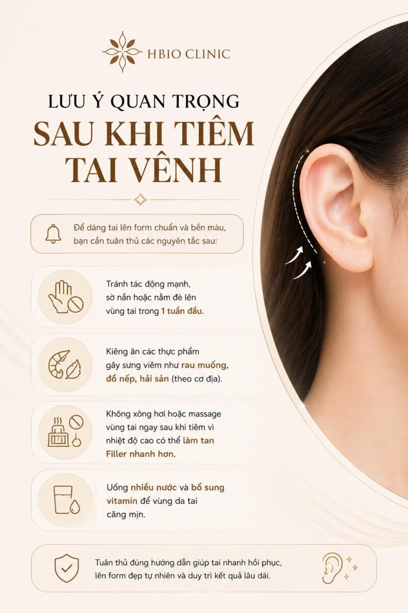 Những lưu ý quan trọng sau khi tiêm tai vểnh