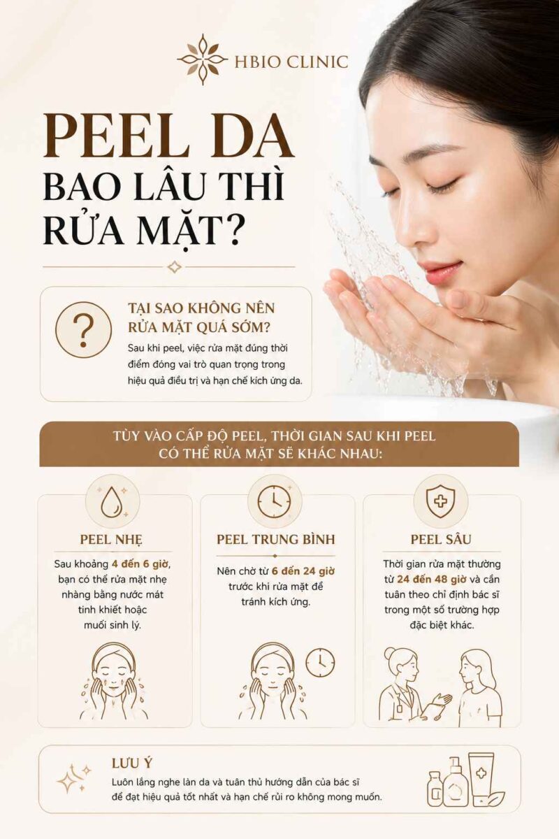Peel da bao lâu thì rửa mặt? 