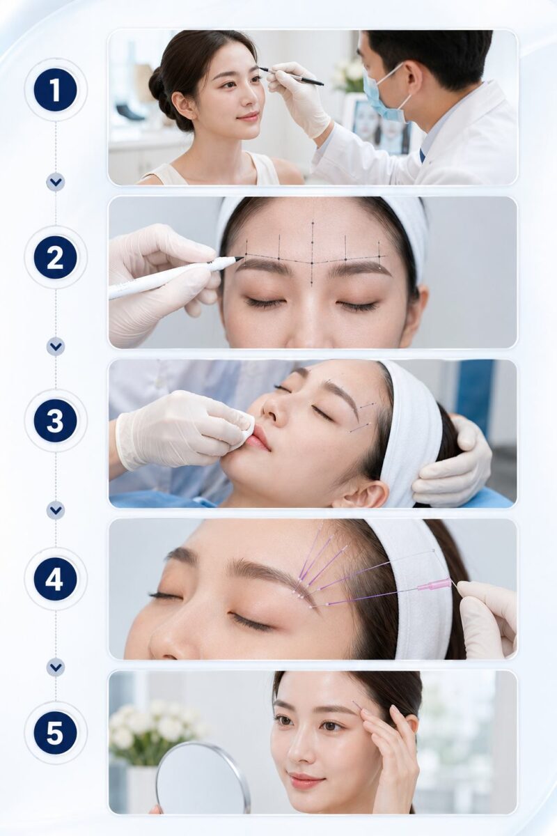 Quy trình nâng chân mày bằng chỉ chuẩn y khoa tại HBIO Clinic