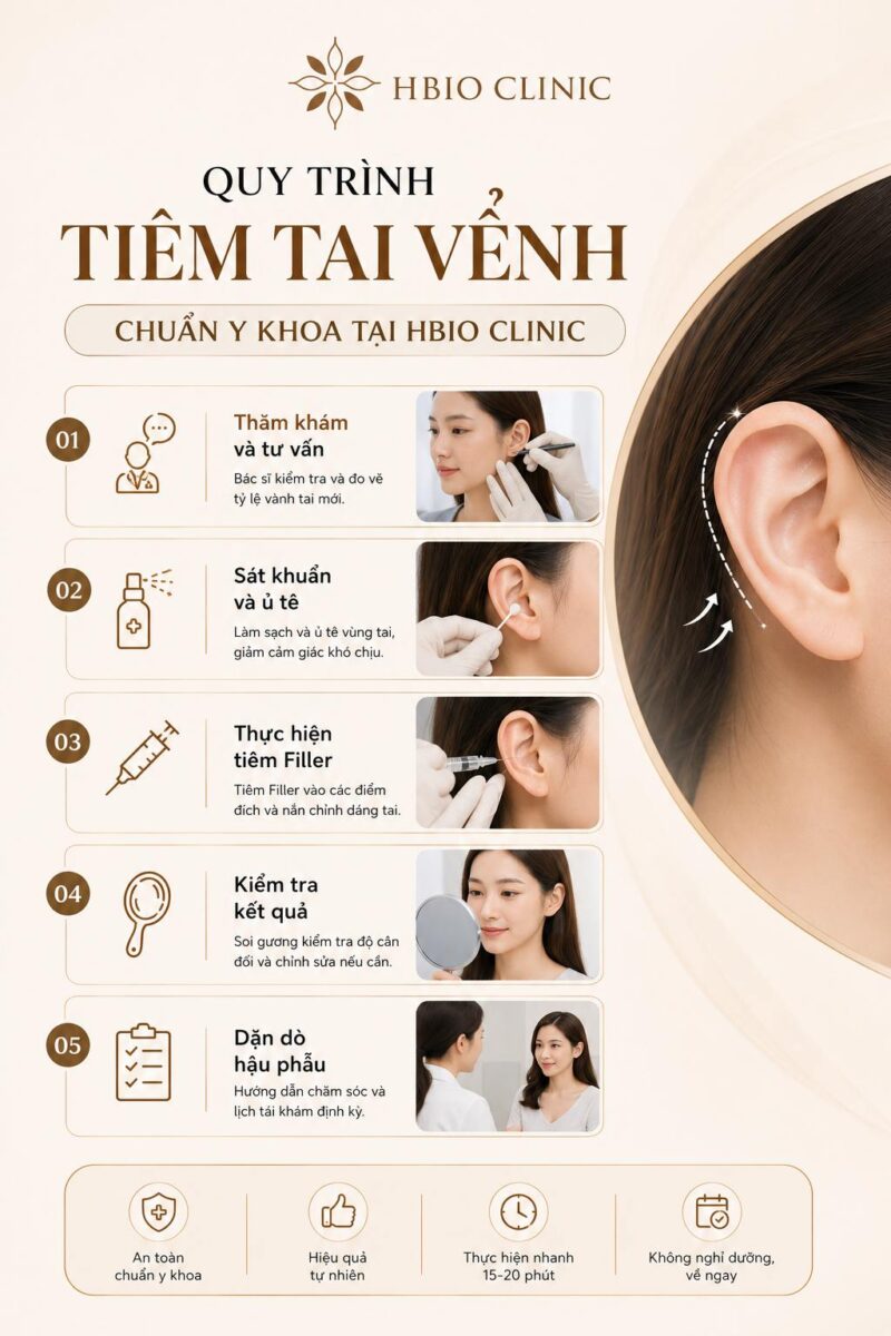 Quy trình tiêm tai vểnh chuẩn y khoa tại HBIO Clinic