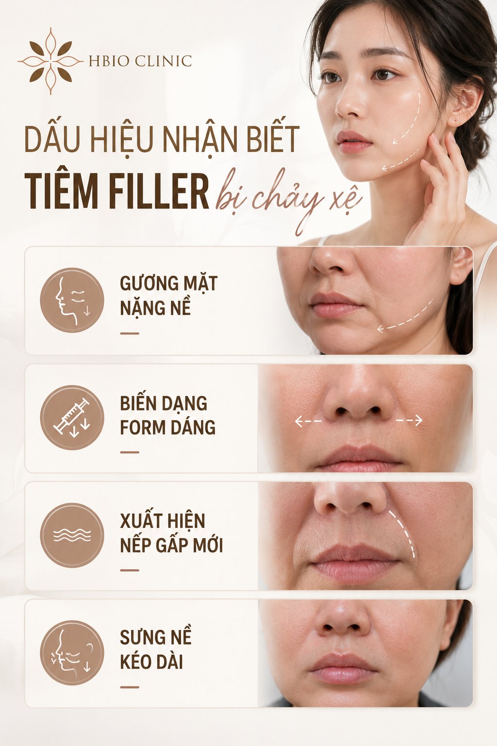 Dấu hiệu nhận biết tiêm filler bị chảy xệ