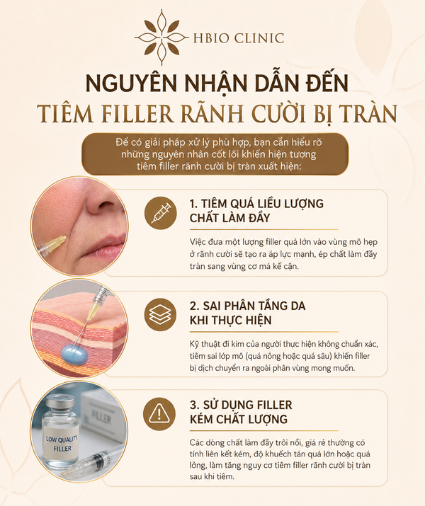 Nguyên nhân dẫn đến tiêm filler rãnh cười bị tràn