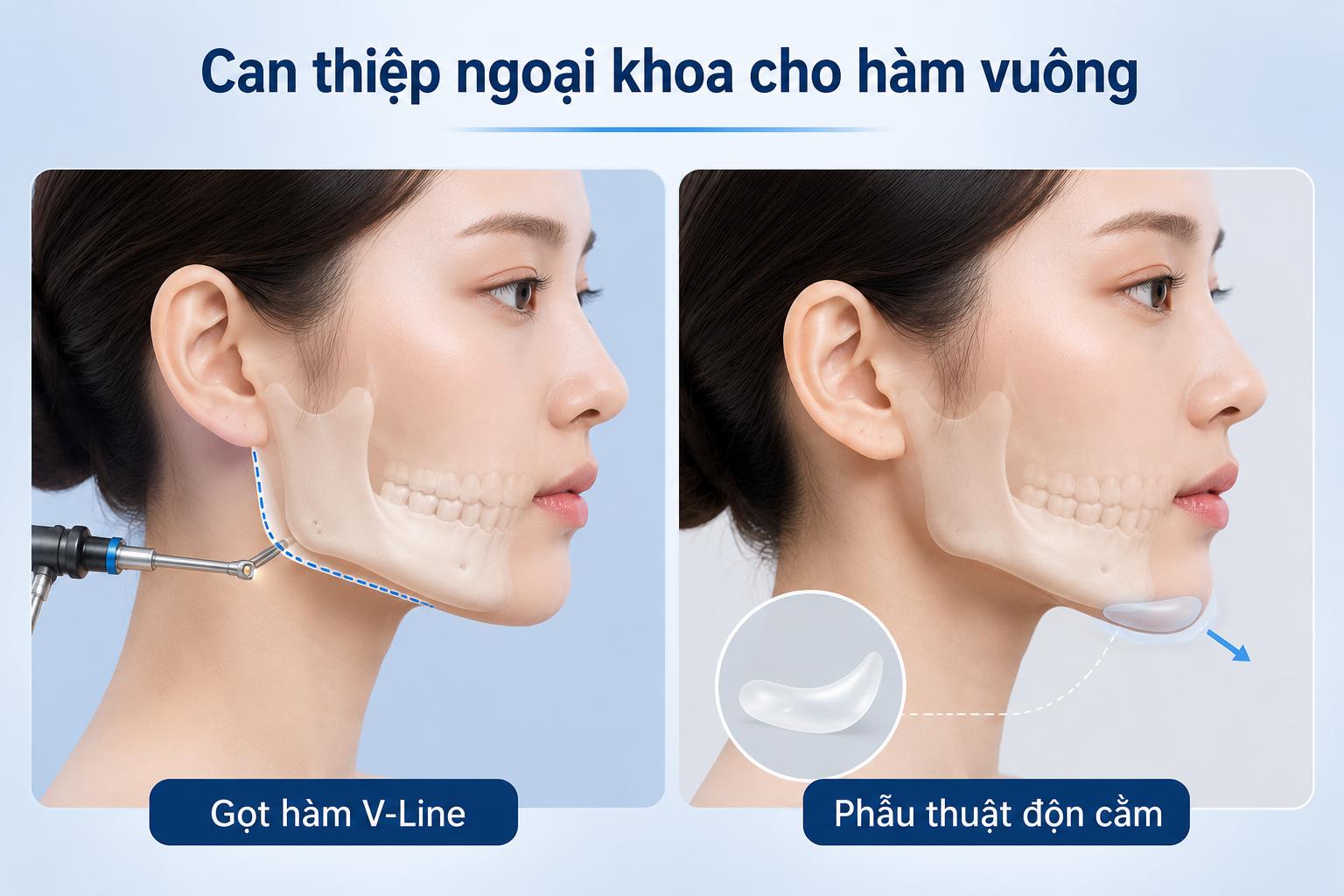 Phương pháp phẫu thuật chỉnh hình mặt vuông