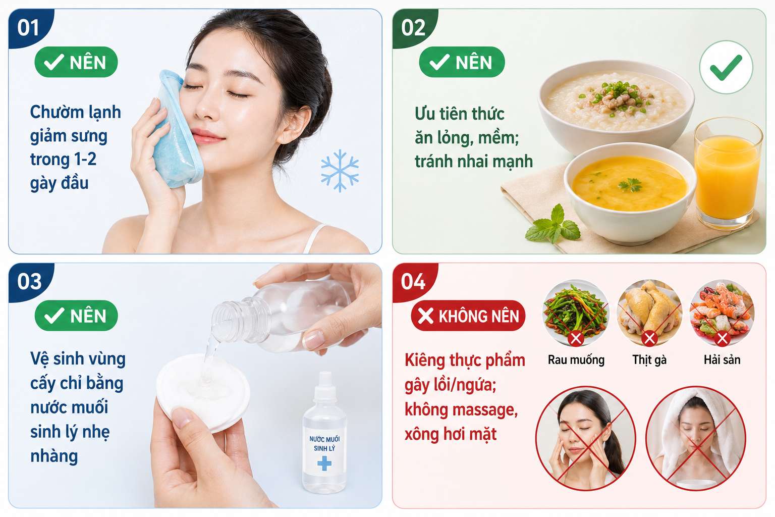 Chăm sóc đúng cách sau khi cấy chỉ JBP