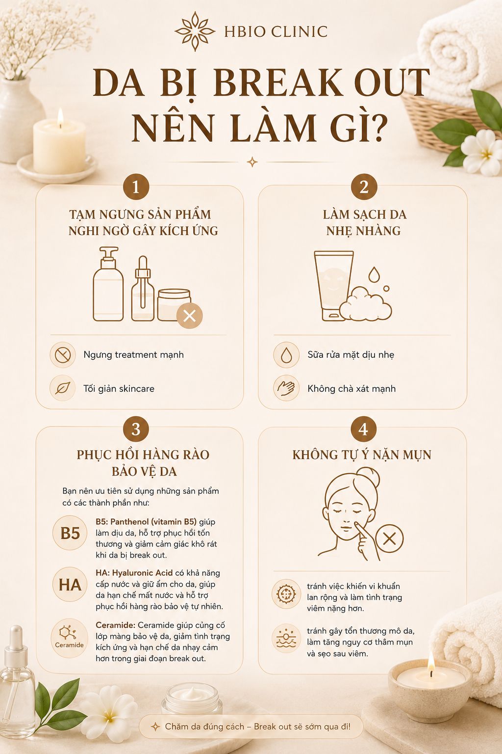 Làm gì khi gặp hiện tượng da bị break out