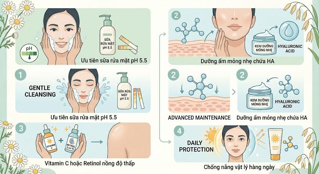 Cách chăm sóc cho da thường