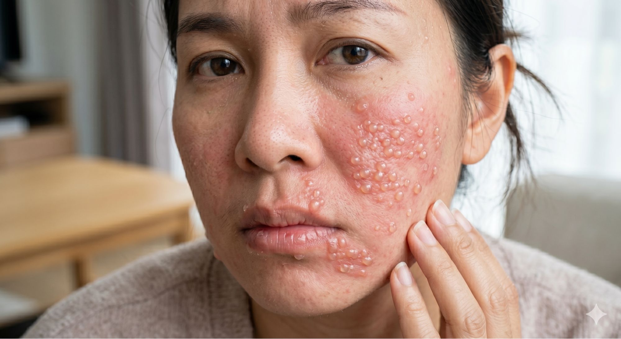 Sau peel da bị nổi mụn nước do vệ sinh sai cách