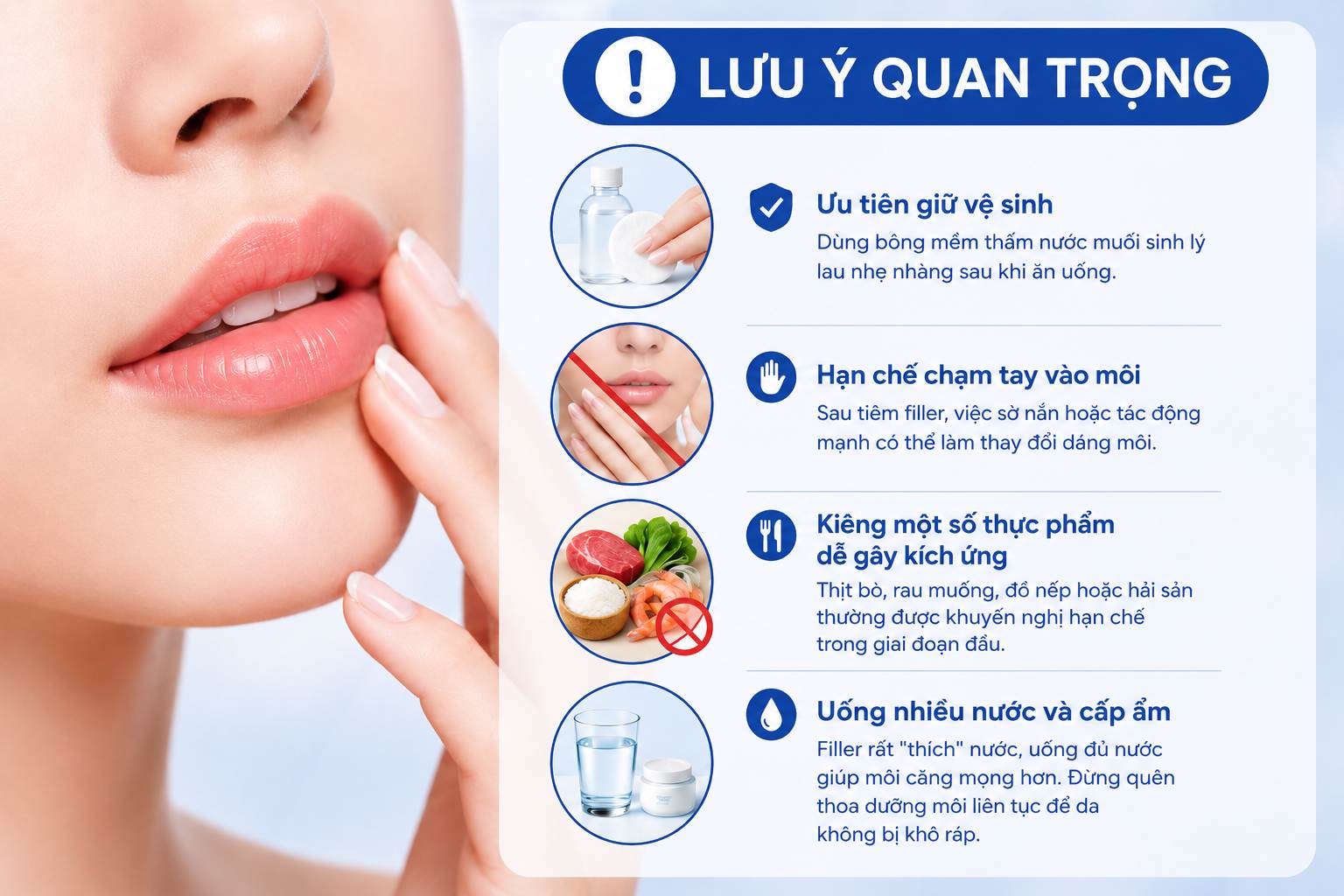 Lưu ý quan trọng để môi lên màu đẹp, filler vào form chuẩn