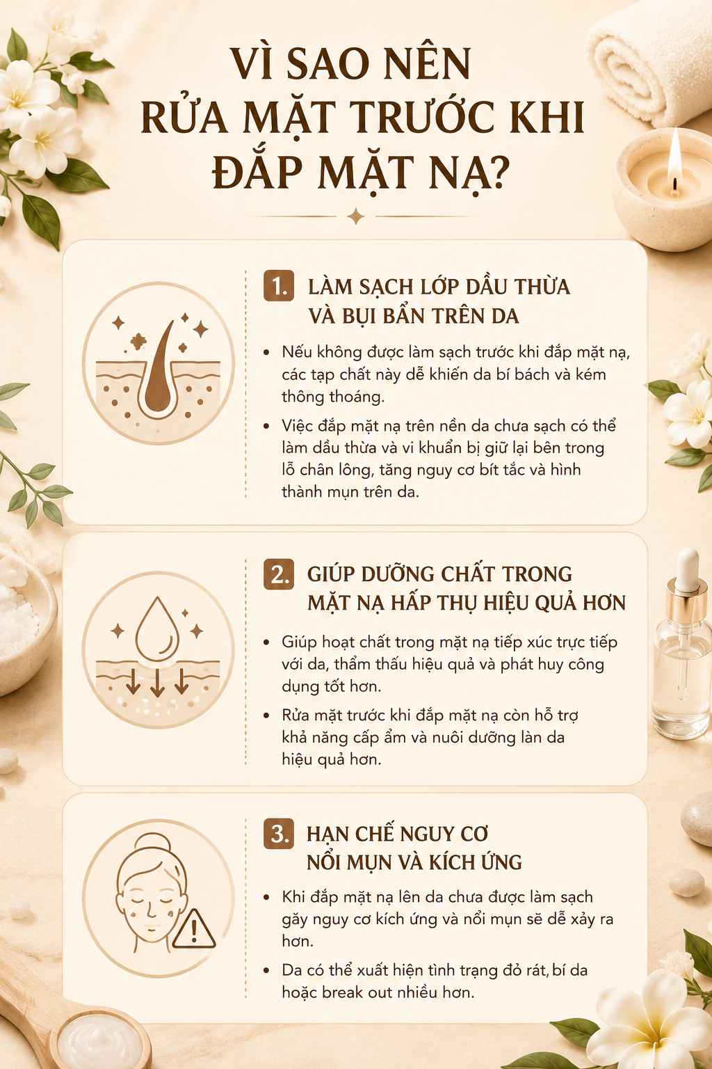 Vì sao phải rửa mặt trước khi đắp mặt nạ?