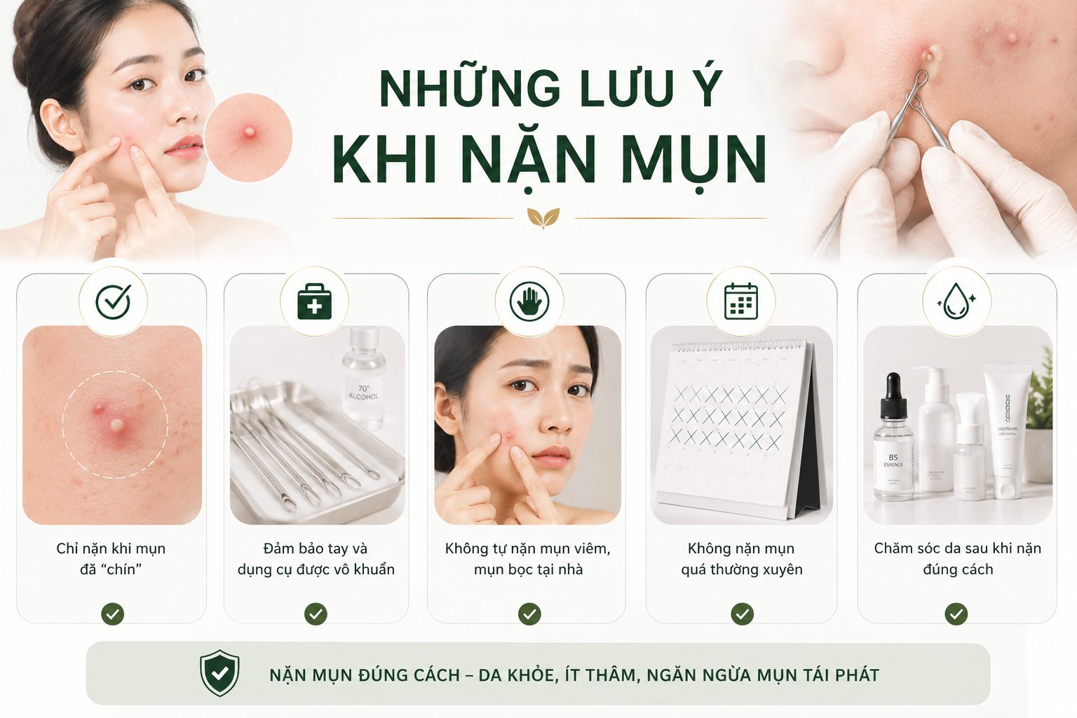 Những lưu ý khi nặn mụn
