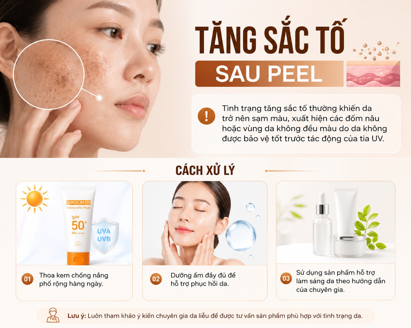 Da bị bỏng sau peel