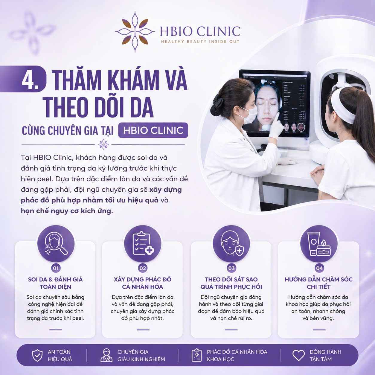 Thăm khám và theo dõi da cùng chuyên gia tại HBIO Clinic