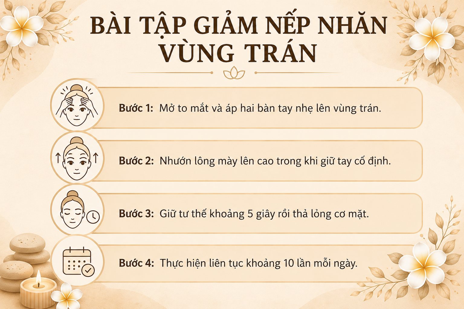 Bài tập giảm nếp nhăn vùng trán