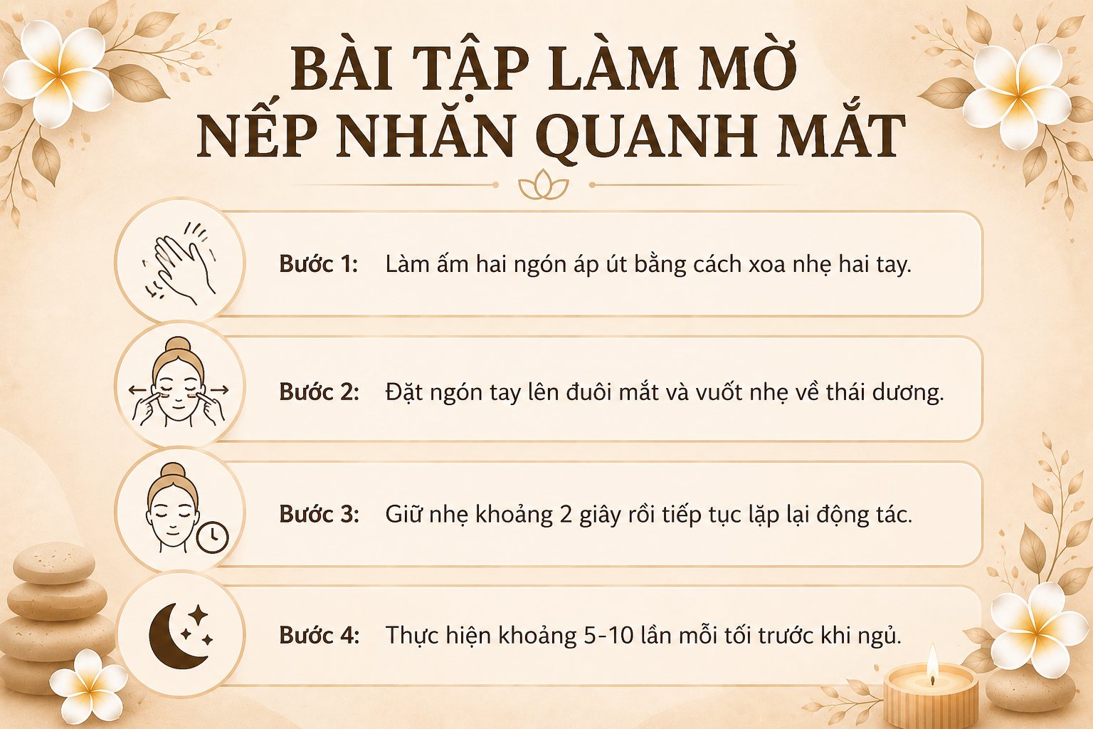 Bài tập làm mờ nếp nhăn quanh mắt