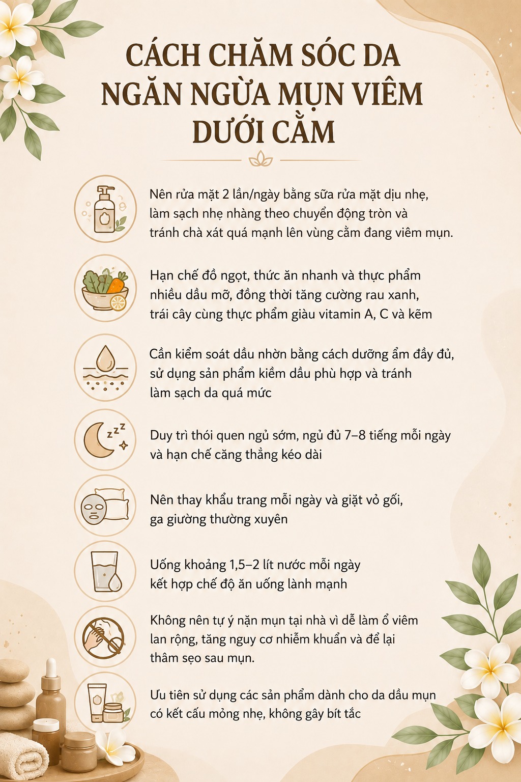 Cách chăm sóc da ngăn ngừa mụn viêm 