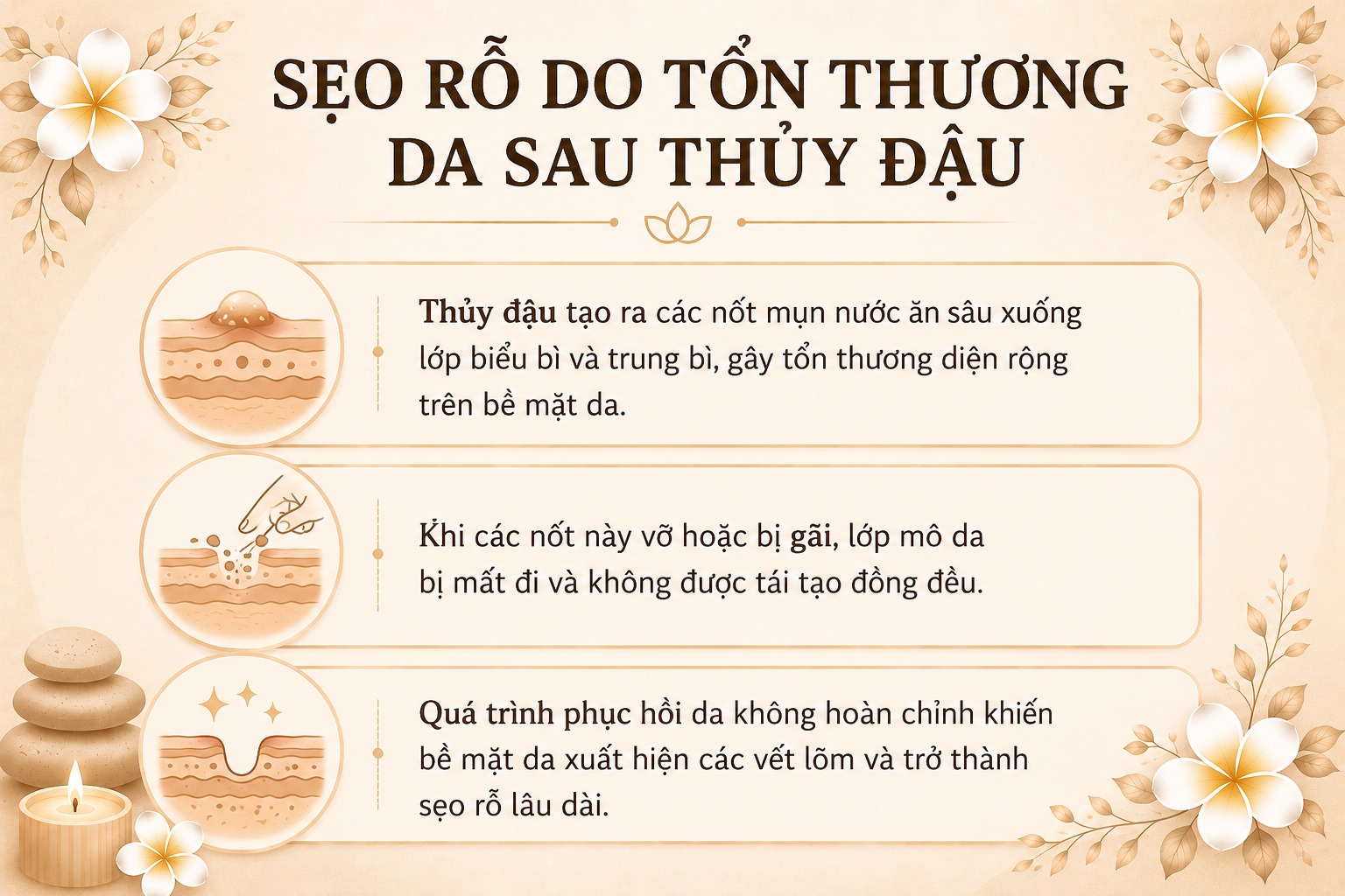 Sẹo rỗ do tổn thương da sau thủy đậu