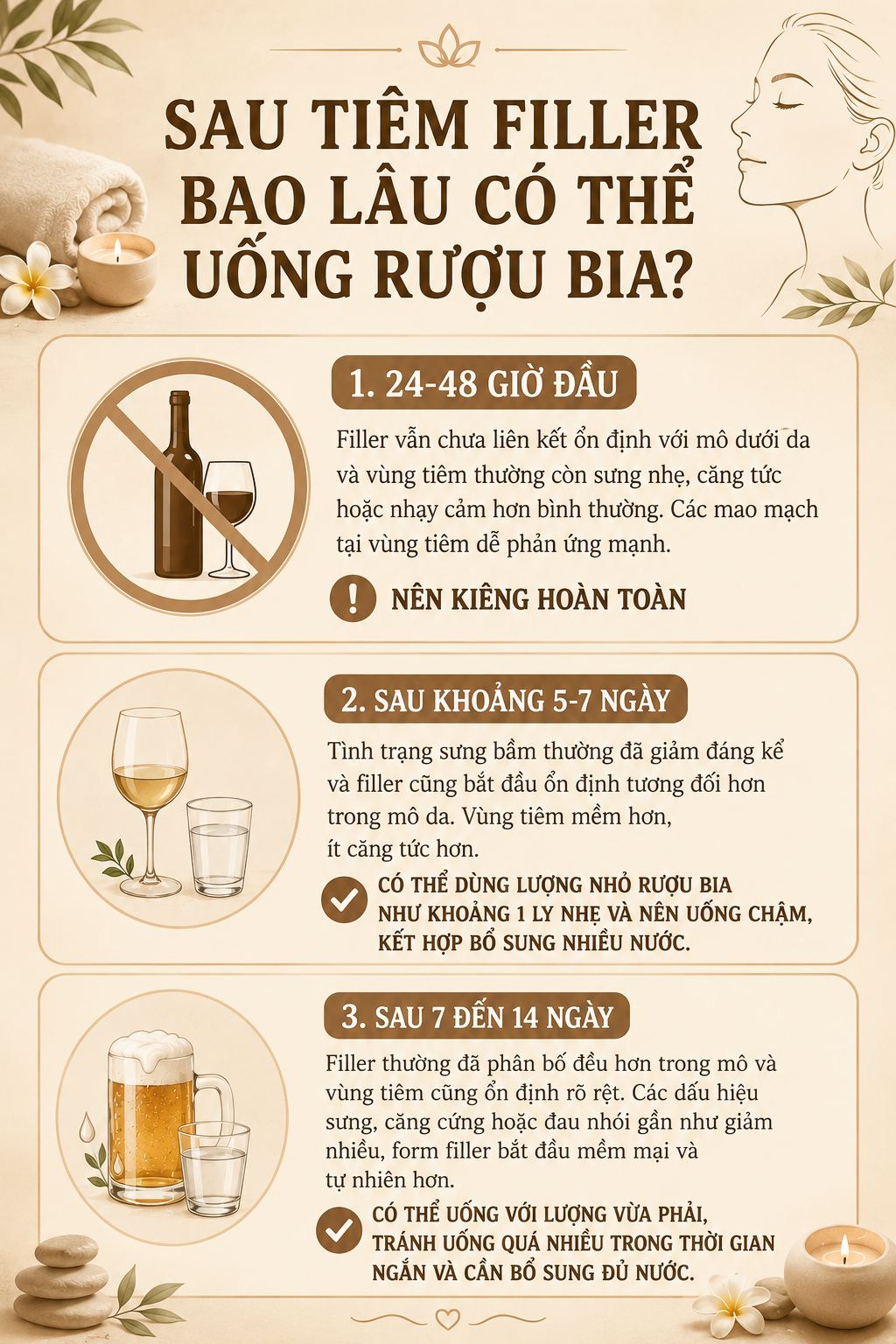 Sau tiêm filler bao lâu có thể uống rượu bia trở lại?