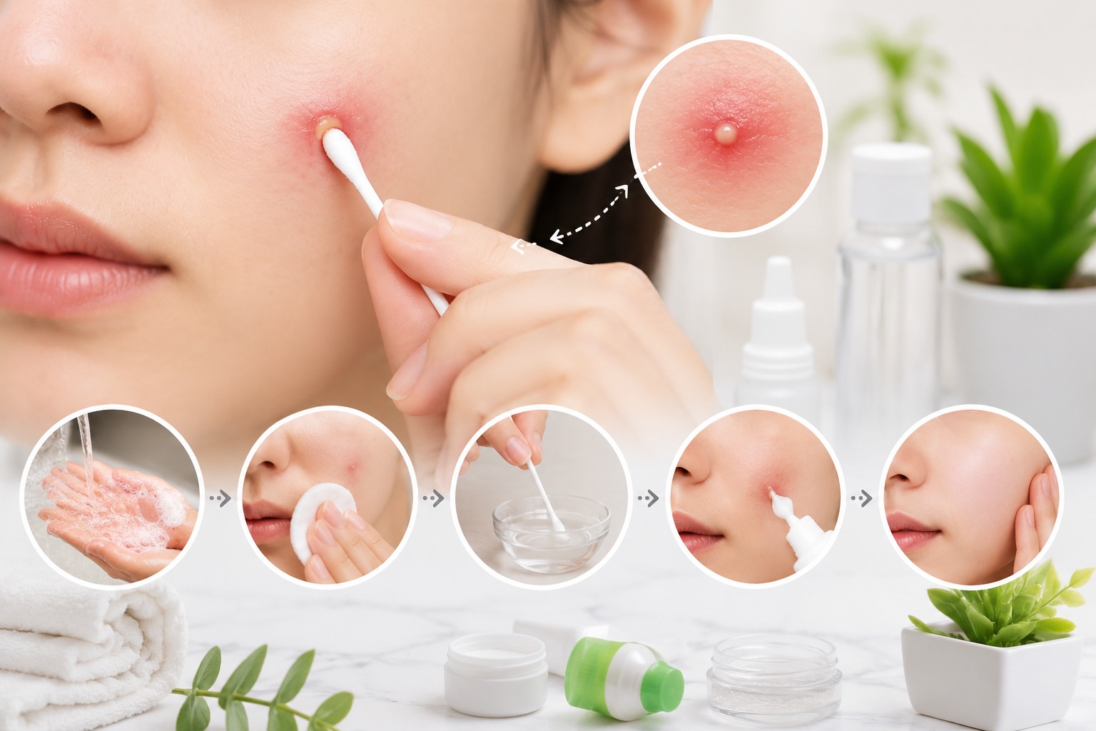 Cách xử lý mụn mủ bị vỡ 