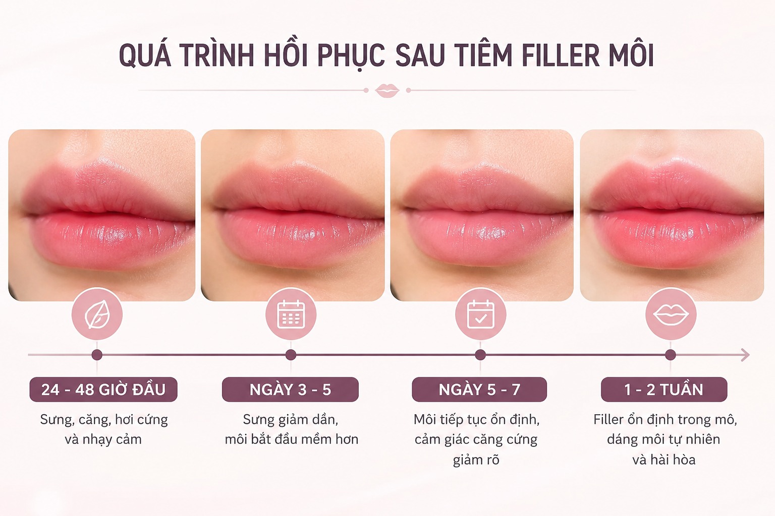 Tiêm filler môi bao lâu thì mềm