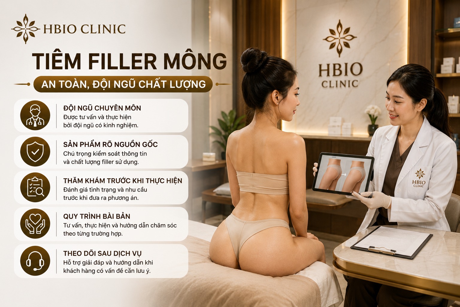 Tiêm filler mông ở đâu an toàn, đội ngũ chất lượng?