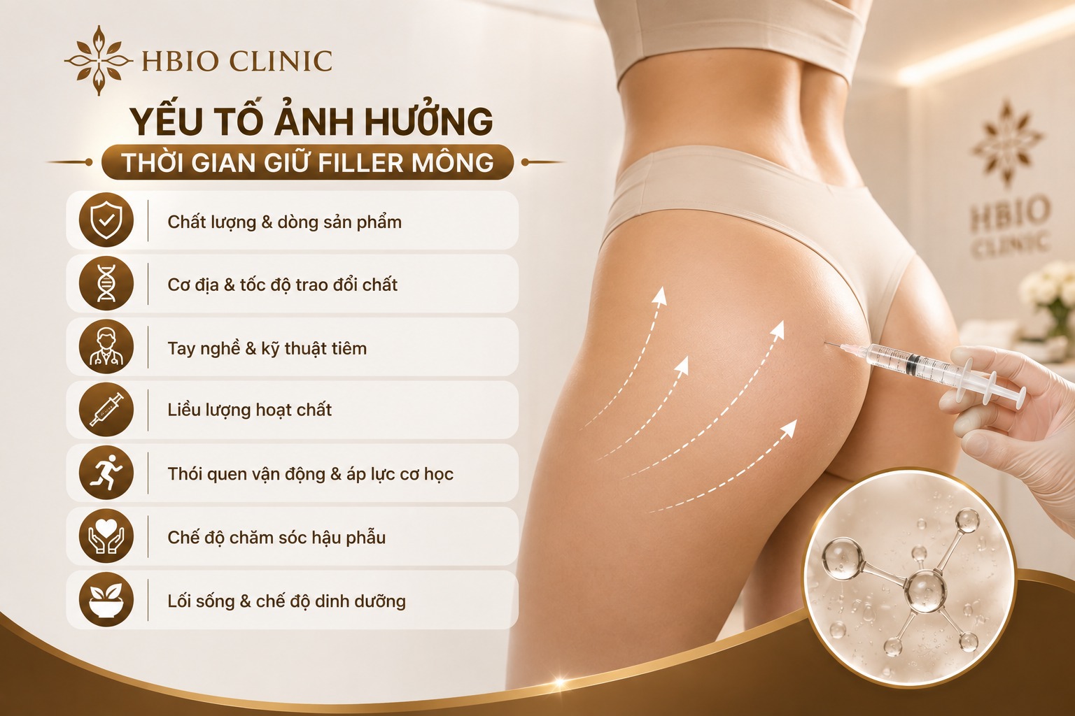 Những yếu tố ảnh hưởng đến thời gian giữ filler mông
