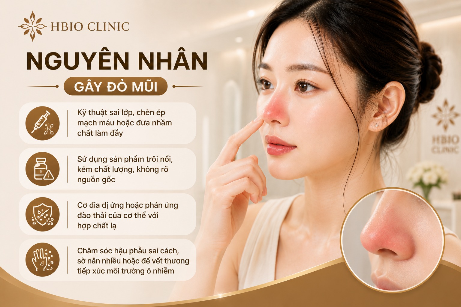 Một số nguyên nhân gây đỏ mũi