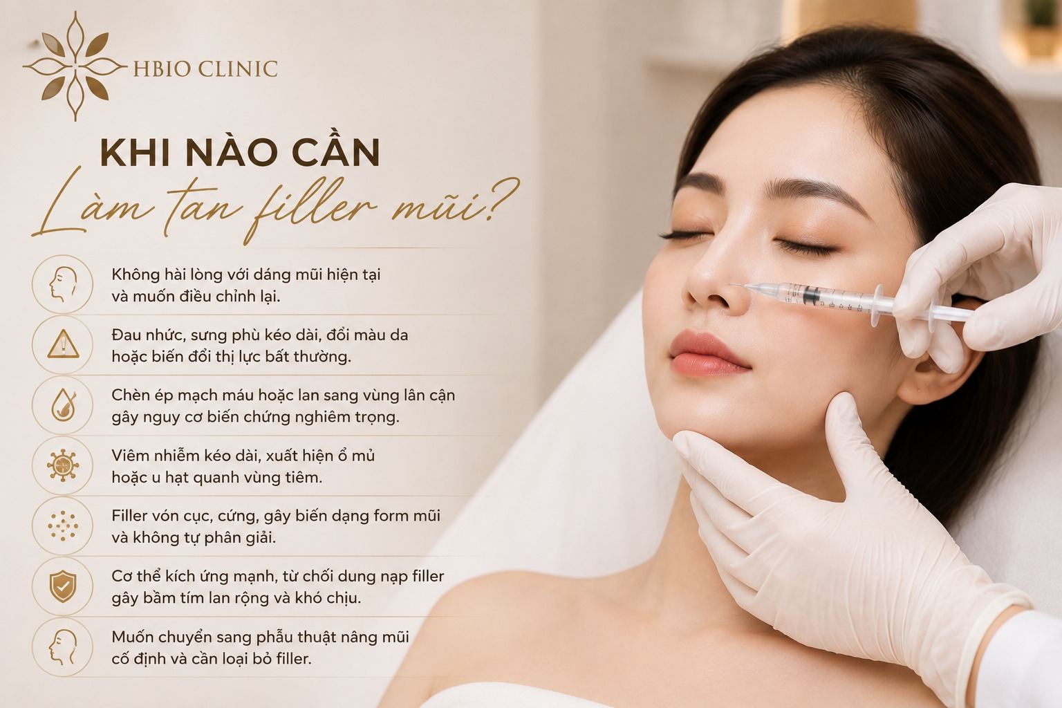 Khi nào cần làm tan filler mũi?