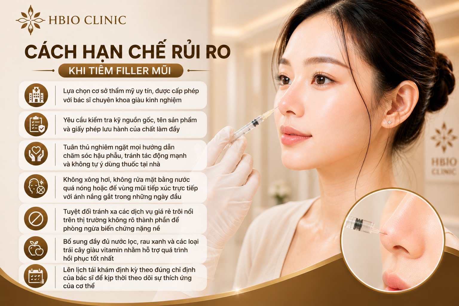 Cách hạn chế rủi ro khi tiêm filler mũi