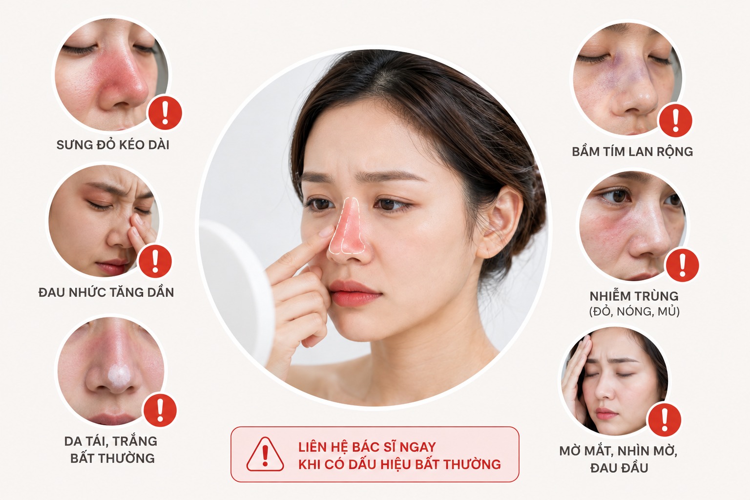 Những dấu hiệu bất thường sau tiêm filler mũi cần lưu ý