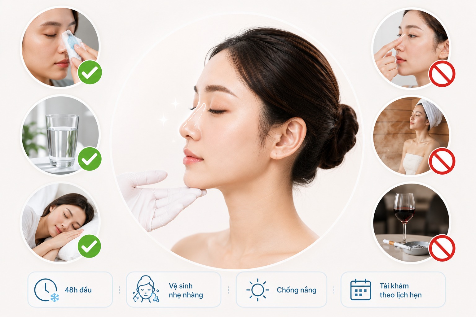 Hướng dẫn chăm sóc đúng cách sau khi tiêm Filler mũi