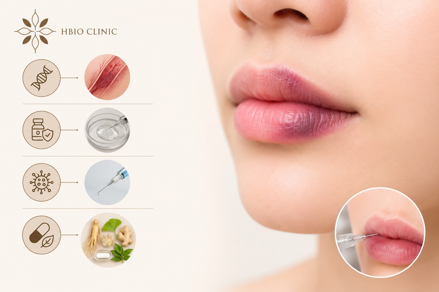 Nguyên nhân chính khiến môi bị thâm tím sau tiêm