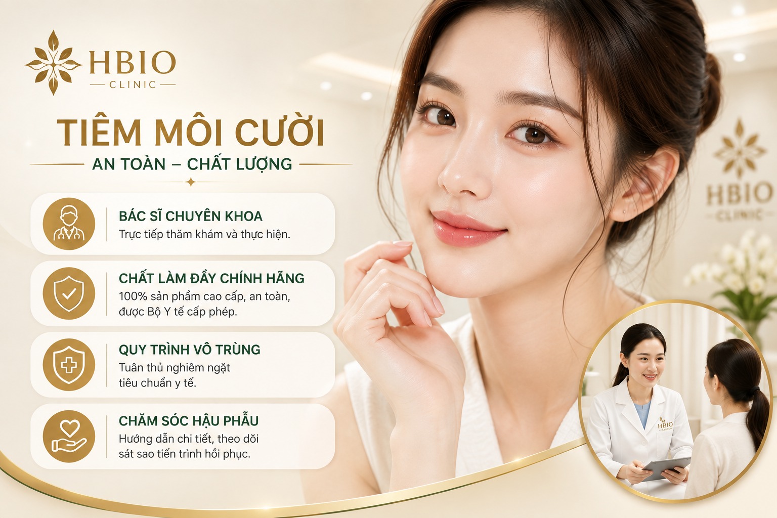 Tiêm môi cười ở đâu an toàn, chất lượng được đảm bảo?