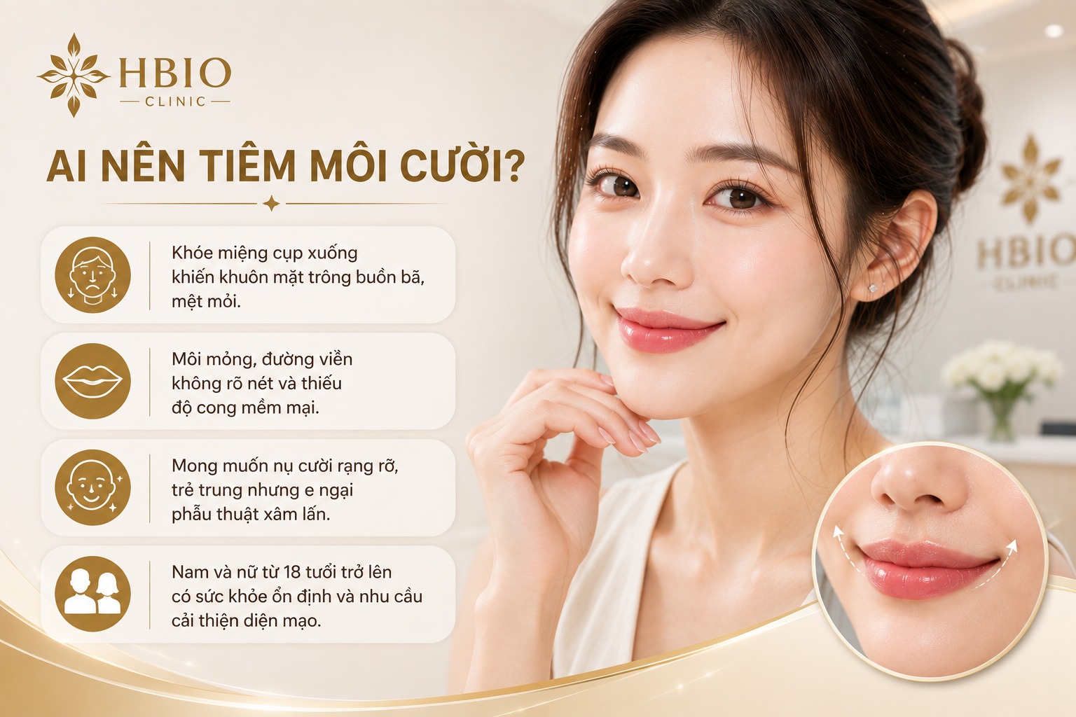 Ai nên tiêm môi cười?