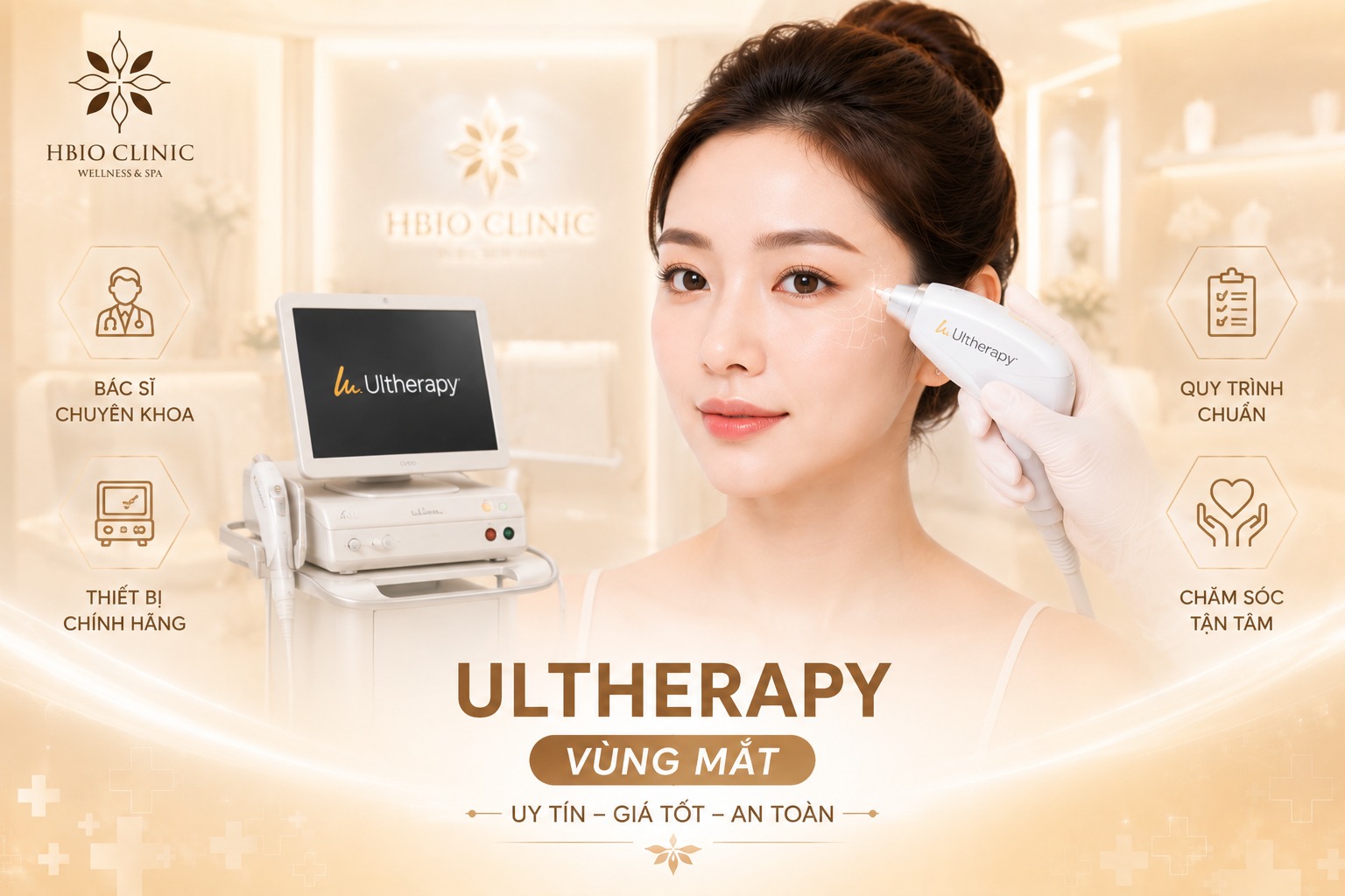 Địa chỉ Ultherapy vùng mắt uy tín, giá tốt, an toàn