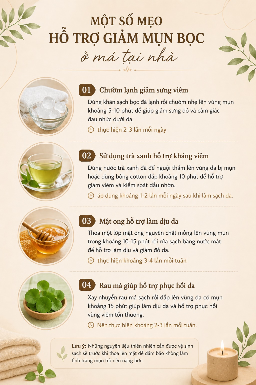 Một số mẹo hỗ trợ giảm mụn bọc ở má tại nhà