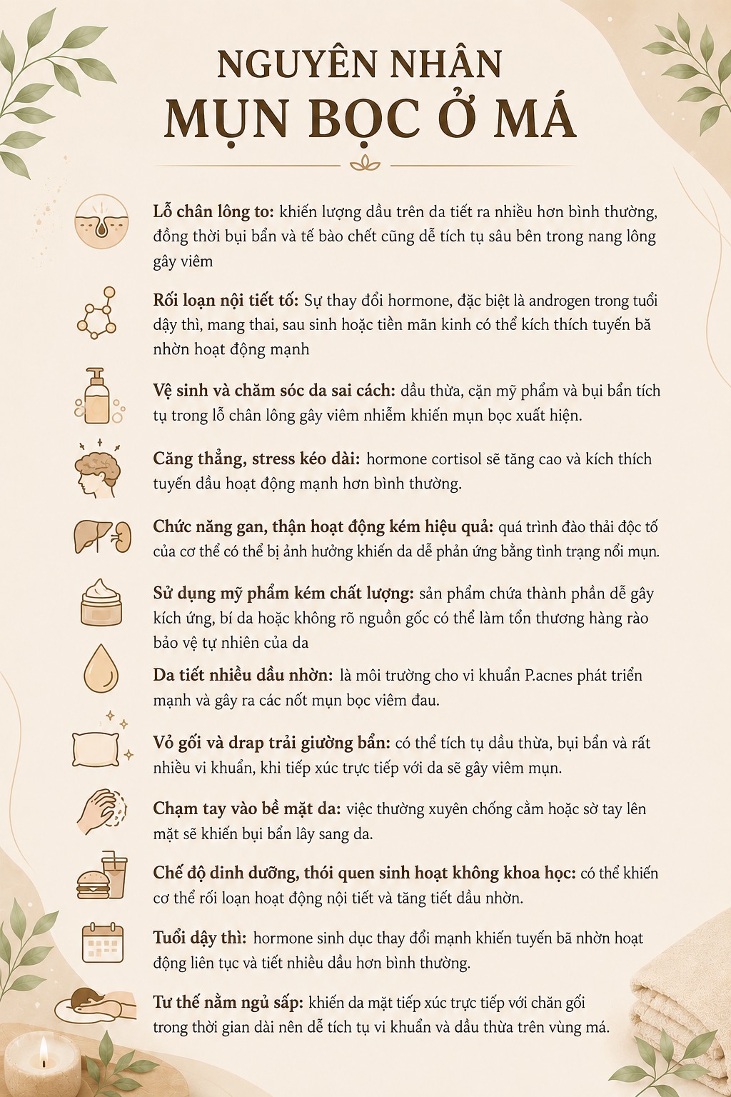Nguyên nhân mụn bọc ở má