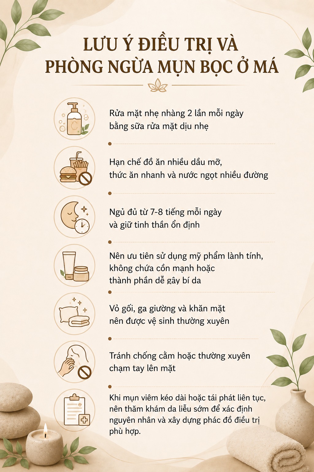 Lưu ý điều trị và phòng ngừa mụn bọc ở má hiệu quả