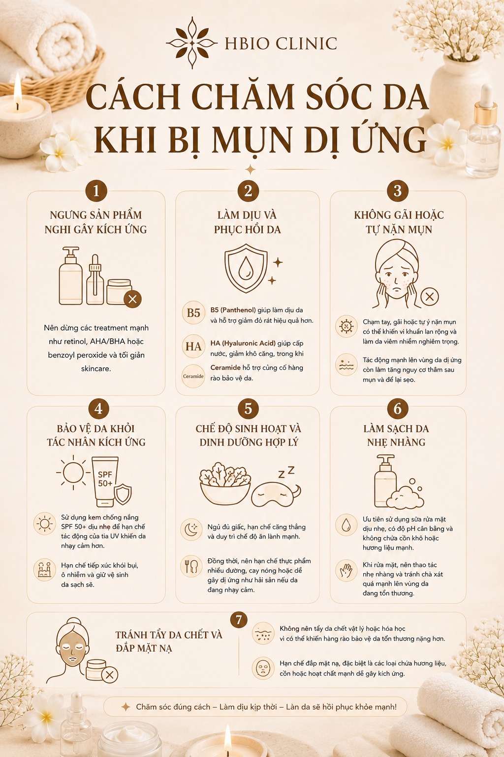 Chăm sóc da khi bị mụn dị ứng