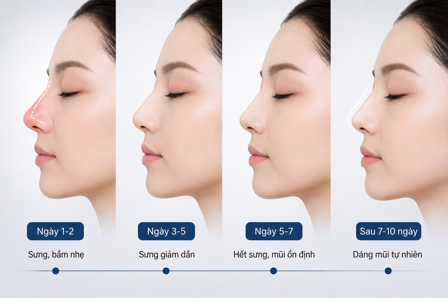 Nâng mũi chỉ bao lâu hết sưng?