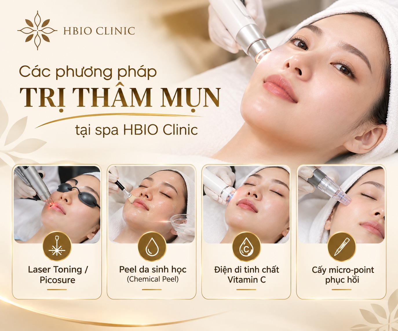 Các phương pháp trị thâm mụn tại spa HBIO Clinic