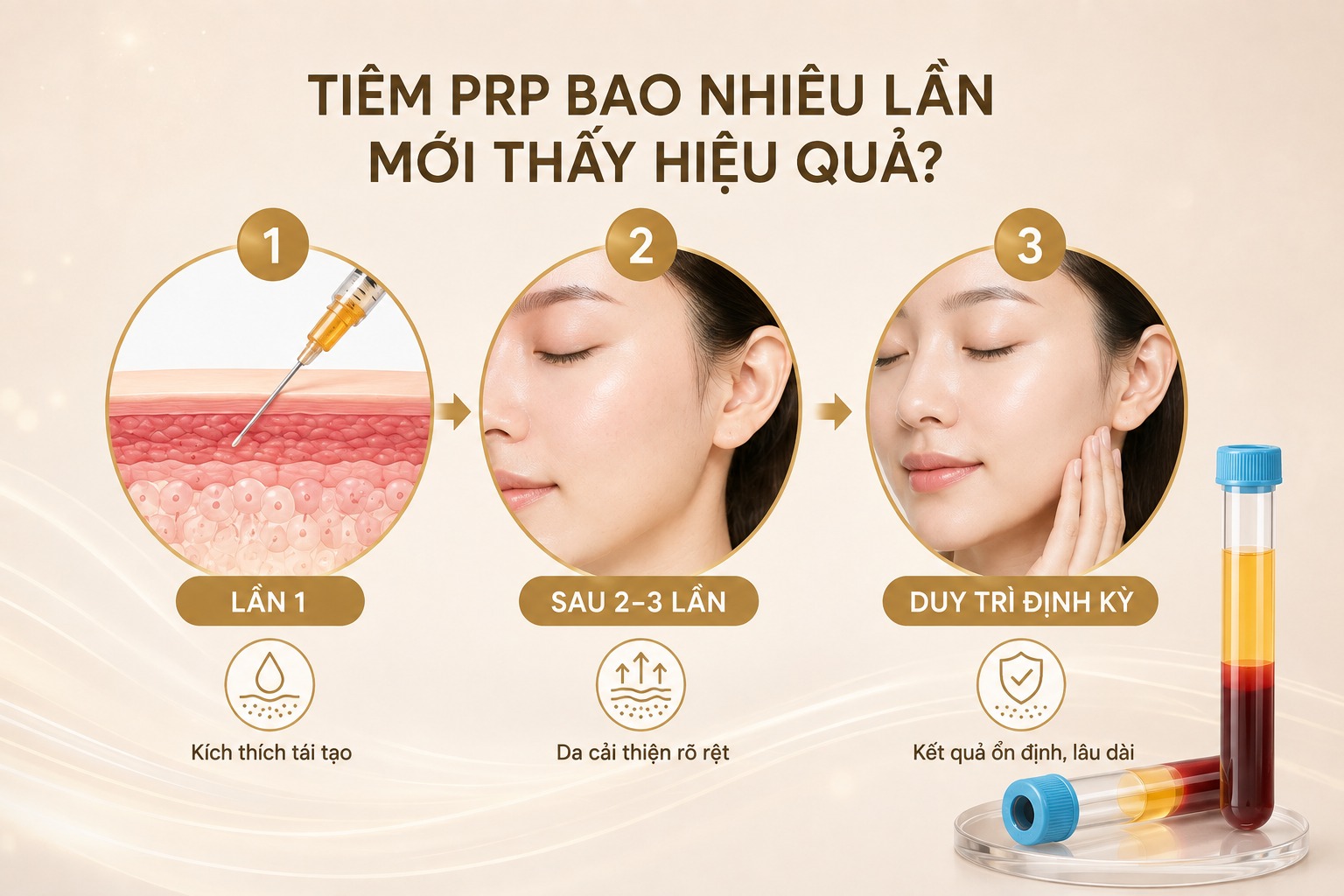 Tiêm PRP bao nhiêu lần mới thấy hiệu quả?