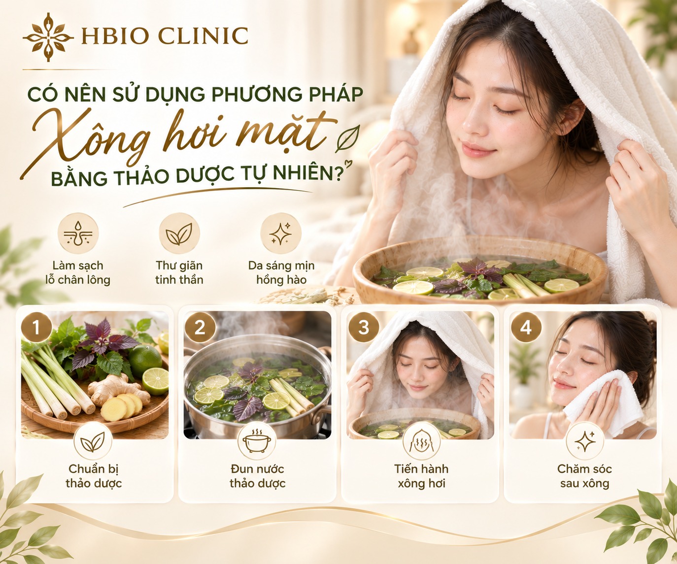 Có nên sử dụng phương pháp xông hơi mặt bằng thảo dược tự nhiên?