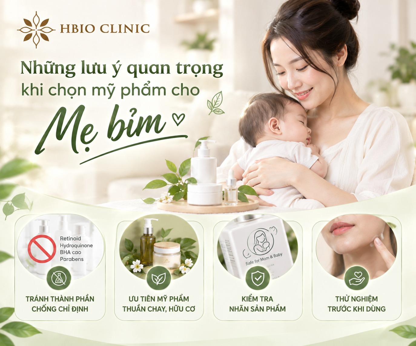 Lưu ý quan trọng khi chọn mỹ phẩm cho mẹ bỉm