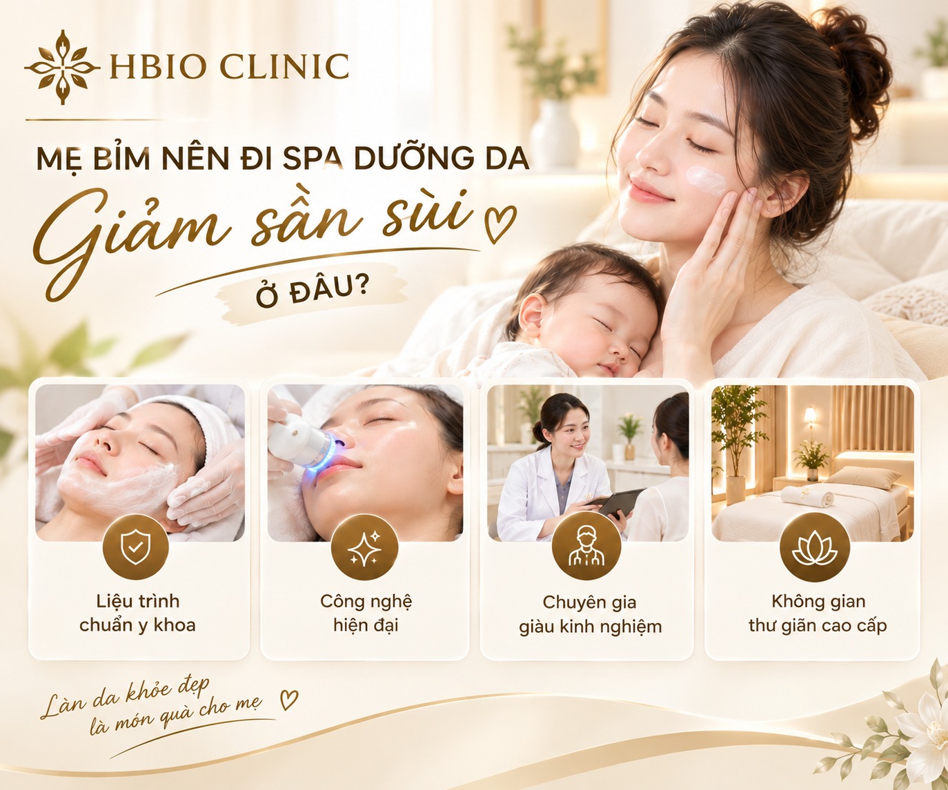 Mẹ bỉm nên đi spa dưỡng da, giảm tình trạng sần sùi ở đâu?