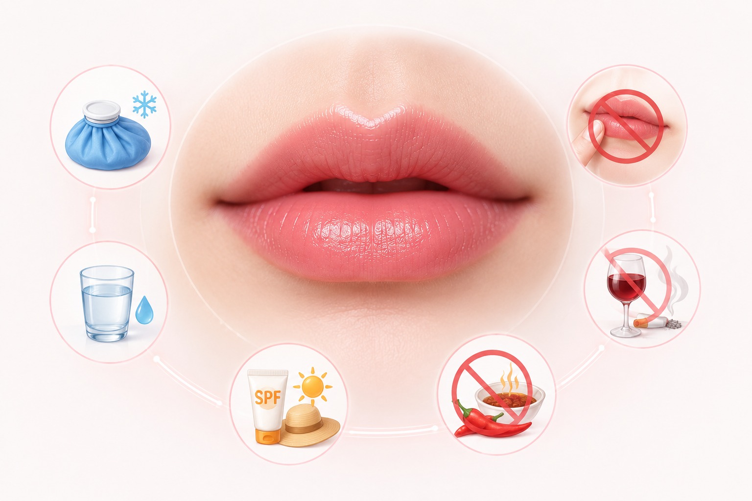 Bí quyết chăm sóc sau khi tiêm môi thuyền đắm