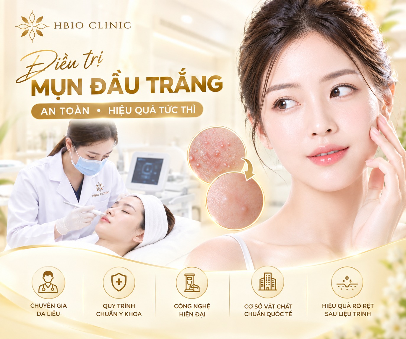 Điều trị mụn đầu trắng ở đâu an toàn, hiệu quả tức thì?